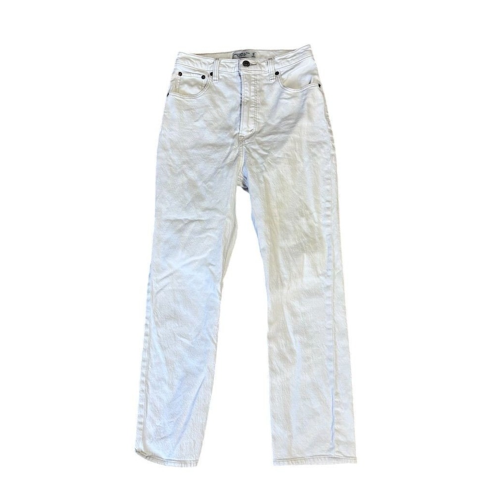 Abercrombie & Fitch Women's Ankle Straight‎ High Rise Jeans White Size 4